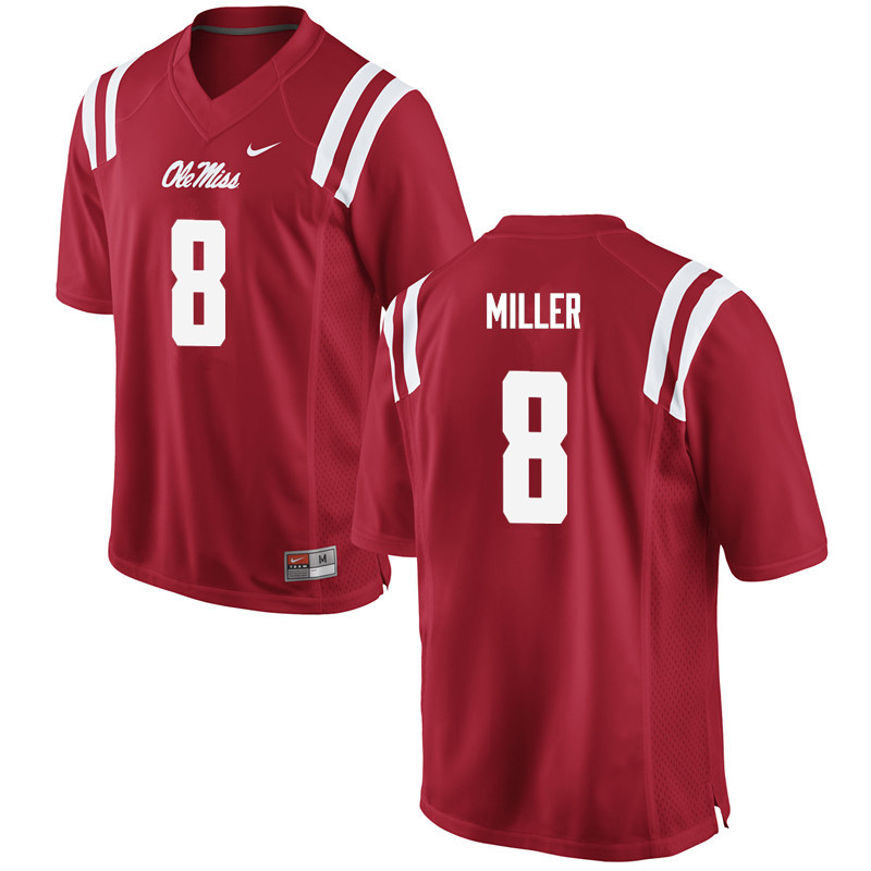 C.J. Miller Ole Miss Rebels NCAA Men's Red #8 Stitched Limited College Football Jersey SLC5858JY
